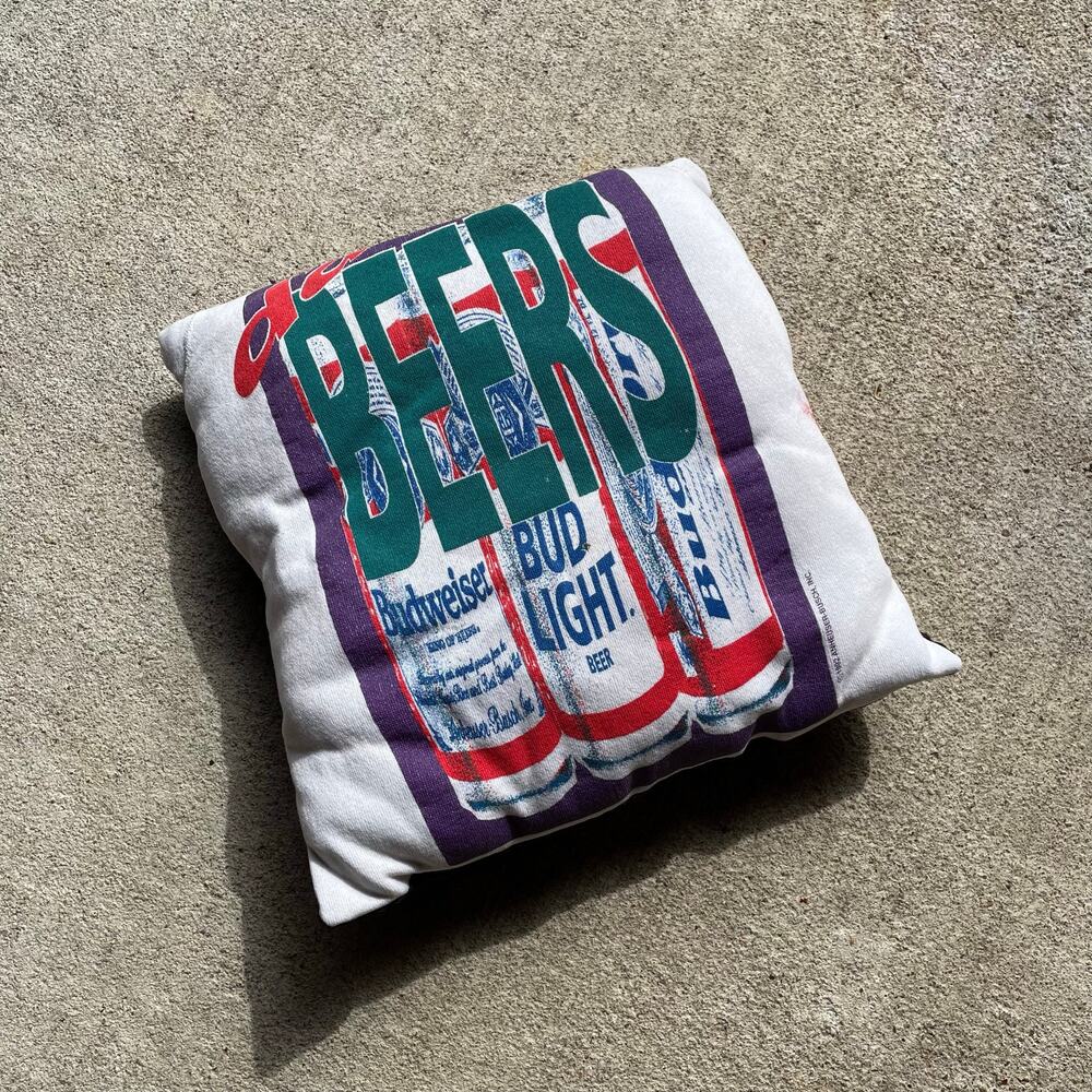 90's Budweiser Beers Vintage Reworked Home Decor Pillow Sustainable
